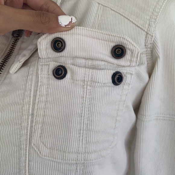 Abercrombie & Fitch Cream Corduroy Denim Jacket - Picture 6 of 12
